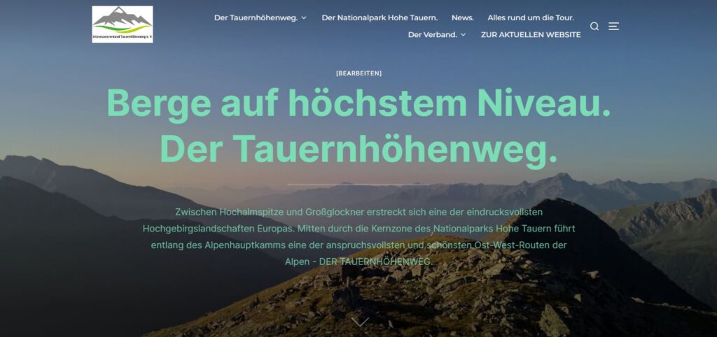 Tauernhöhenweg-Website